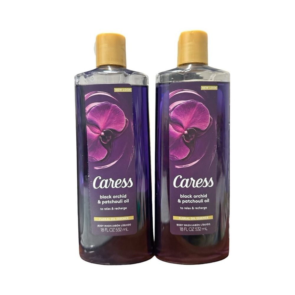 Caress Black Orchid & Patchouli Oil Body Wash New  18 oz Lot of 2 ~